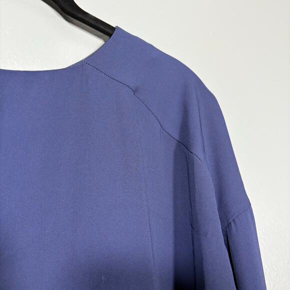 W5 Women's Blue Minimalist Raglan Sleeve Blouse - Size Medium - Corpcore Top - Picture 2 of 7